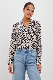 Josephine Shirt in Taupe Spotted by Rails